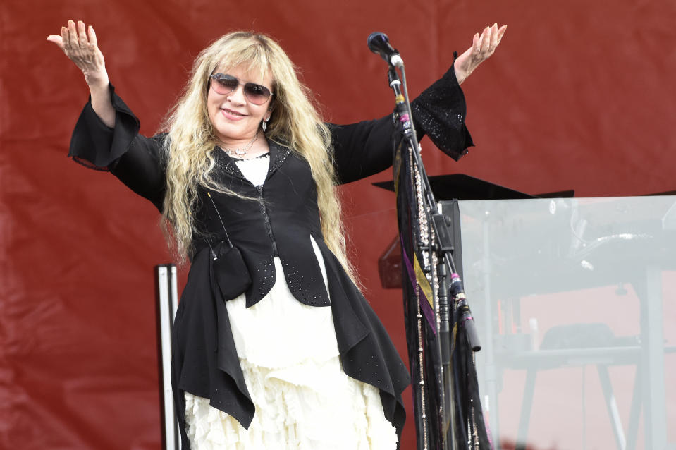 NEW ORLEANS, LOUISIANA - MAY 07: Stevie Nicks performs during the 2022 New Orleans Jazz and Heritage Festival at Fair Grounds Race Course on May 07, 2022 in New Orleans, Louisiana. (Photo by Tim Mosenfelder/WireImage)