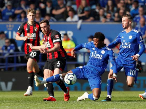 Leicester's winning ways continue as Jamie Vardy and Wes Morgan sink Bournemouth