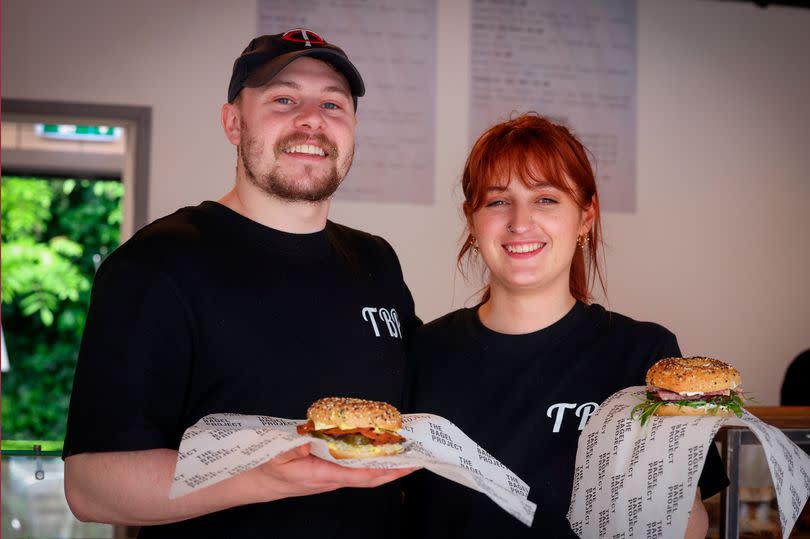 Co-owner Oli Bohn and manager Molly Tyrrell pictured at The Bagel Project in Mansfield Road, Sherwood