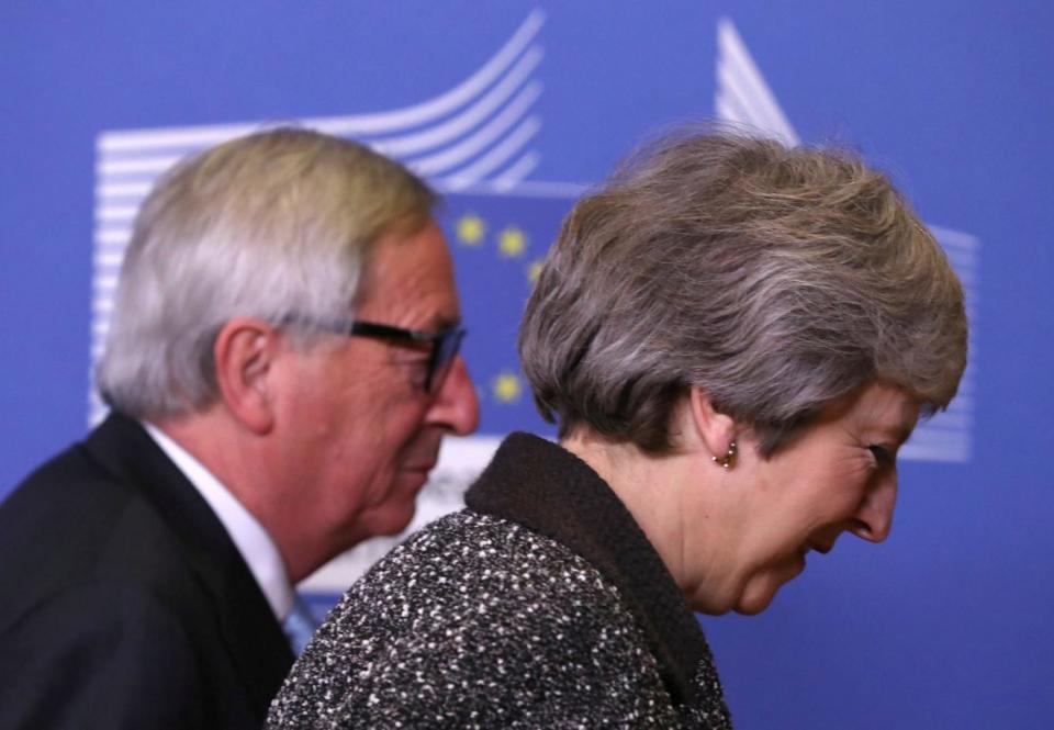 British Prime Minister Theresa May meets with European Commission President Jean-Claude Juncker to discuss Brexit (REUTERS)