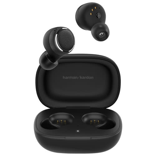 Harman Kardon FLY TWS In-Ear Sound Isolating Truly Wireless Headphones in black earbuds