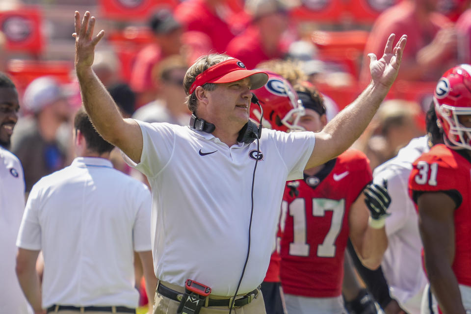 Georgia Bulldogs head coach Kirby Smart has the nation’s No. 1 recruiting class in the 2024 recruiting cycle. Dale Zanine-USA TODAY Sports