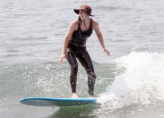 <p>Leighton Meester crushes the waves at the beach in Malibu on July 21. </p>