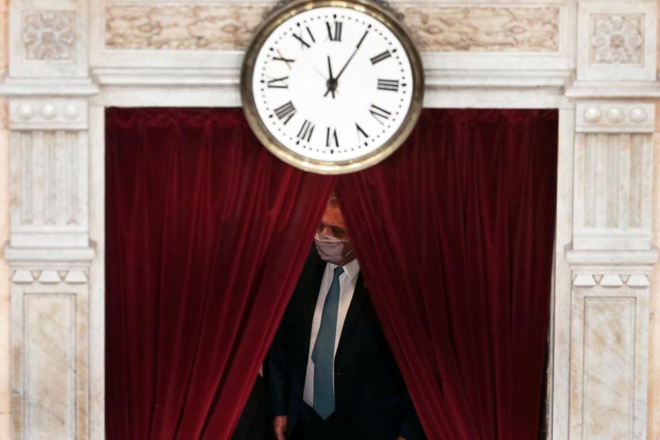 El Presidente Alberto Fernández minutos antes de la apertura de las Sesiones Legislativas en el Congreso de La Nación