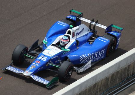 May 28, 2017; Indianapolis, IN, USA; IndyCar Series driver Takuma Sato during the 101st Running of the Indianapolis 500 at Indianapolis Motor Speedway. Mandatory Credit: Mark J. Rebilas-USA TODAY Sports