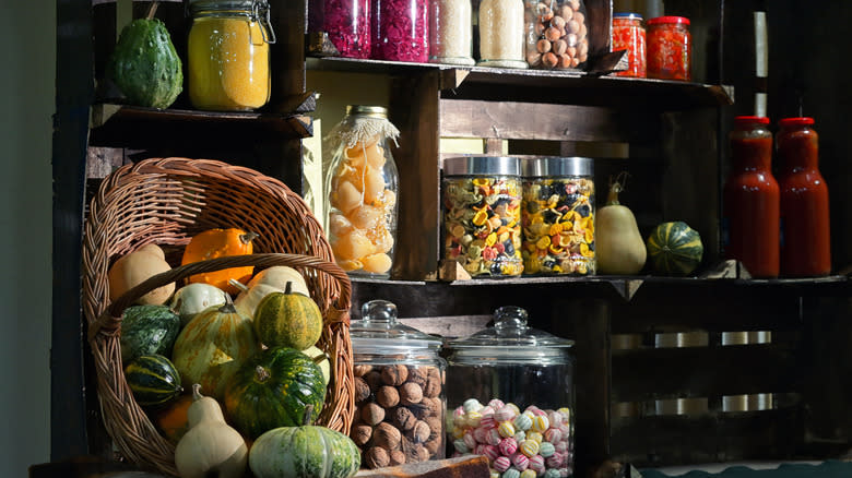 Pantry with fresh produce