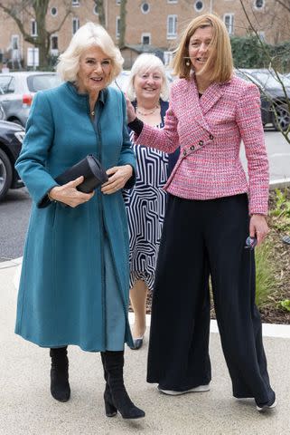 <p>Paul Grover/Shutterstock</p> Queen Camilla at the Royal Free Hospital, London on Jan. 31