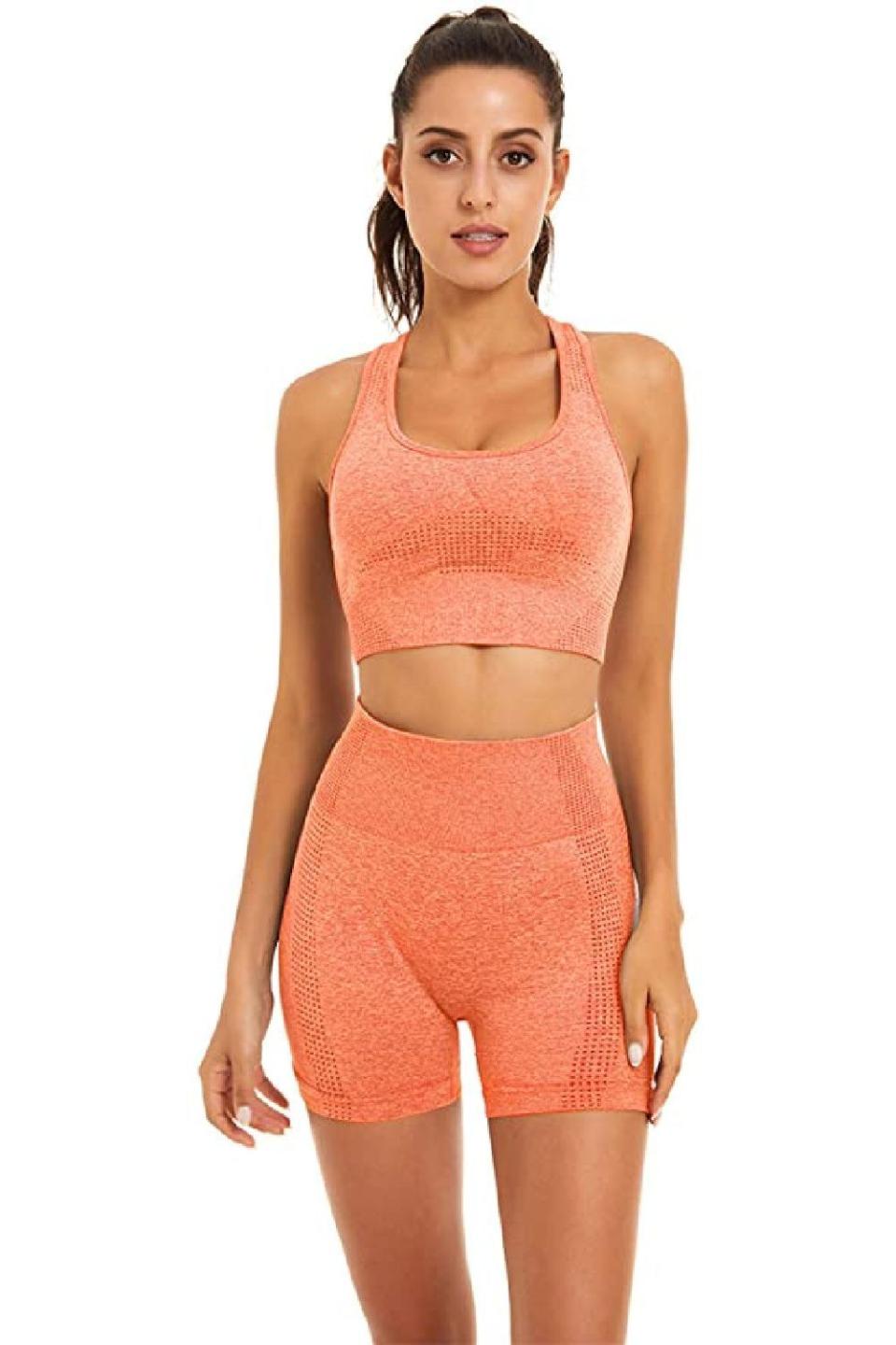 38) Women Seamless Yoga Workout Set