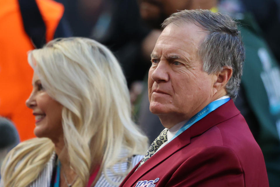 Bill Belichick has been nominated for a Sports Emmy for his work on NFL Network's "NFL 100 All-Time Team" series. (Ronald Martinez/Getty Images)