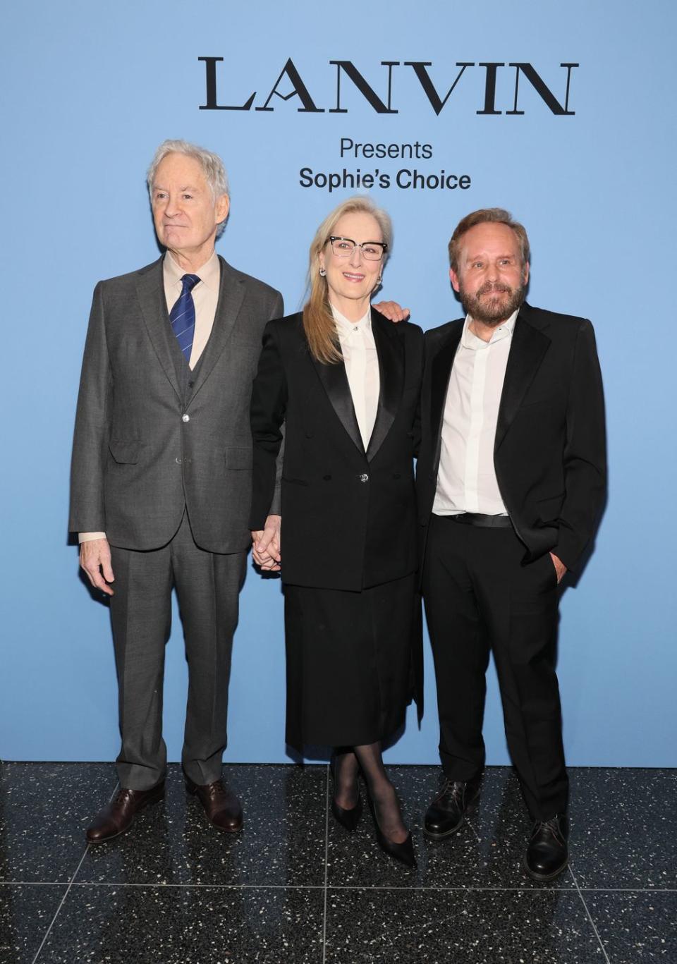 new york, new york february 06 l r kevin kline, meryl streep and peter macnicol attend sophies choice 40th anniversary screening at museum of modern art on february 06, 2024 in new york city photo by dia dipasupilwireimage