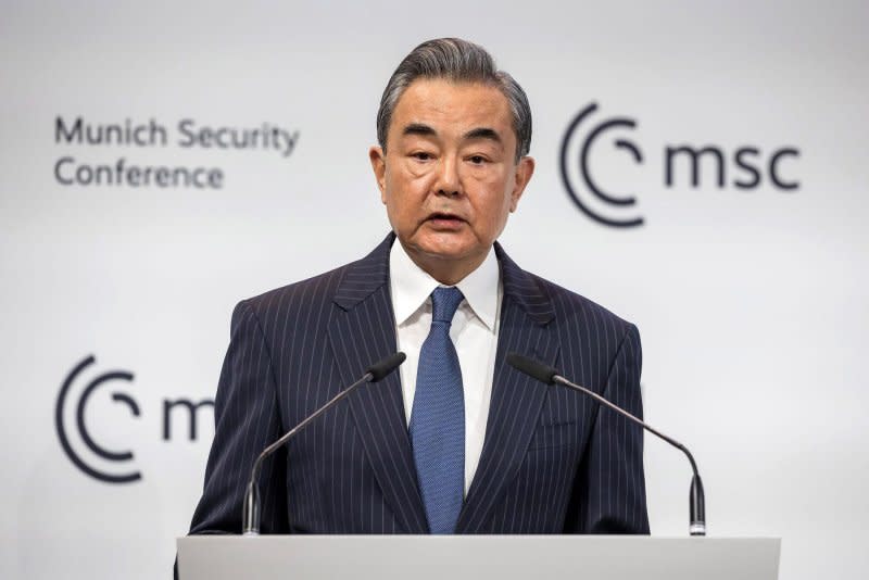 Beijing's recounting of Foreign Minister Wang Yi's call with his Russian counterpart said only that it had assured Moscow that China's position on the Ukraine war was that it would continue to "uphold an independent and impartial stance." File Photo by Alexandra Baier MSC/UPI