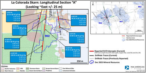 La Colorada Skarn Longitudinal Section 