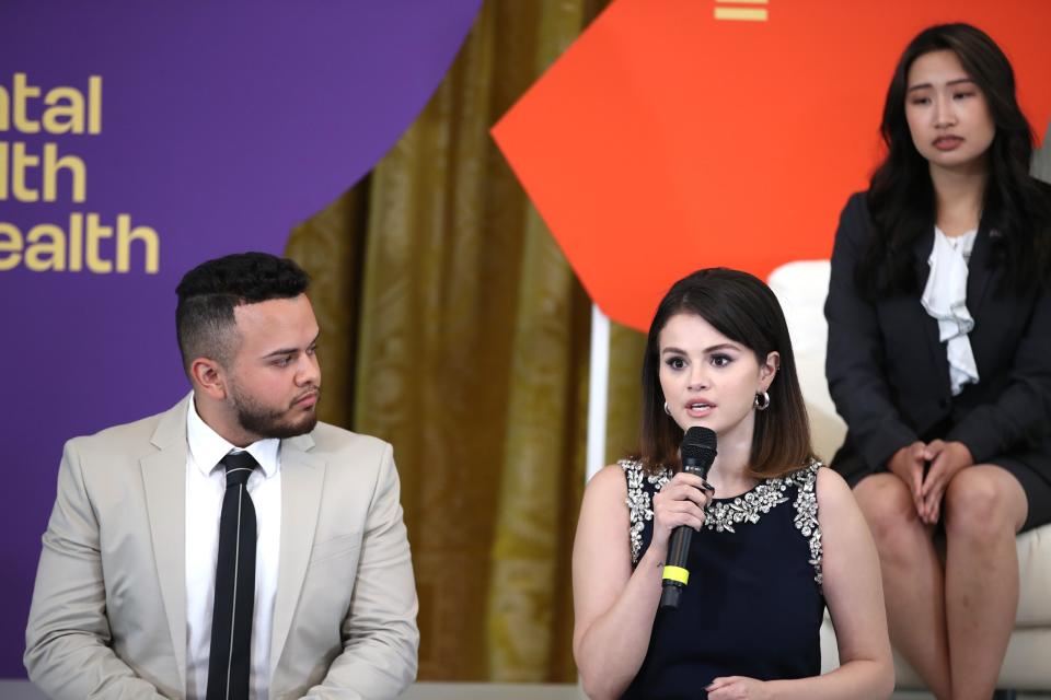 Selena Gomez spoke on stage at the first-ever Mental Health Youth Forum at The White House in May 2022.