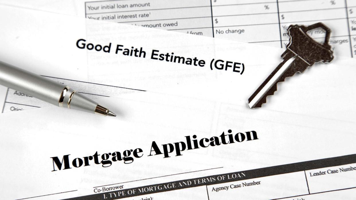 Good Faith Estimate (GFE) form and mortgage application