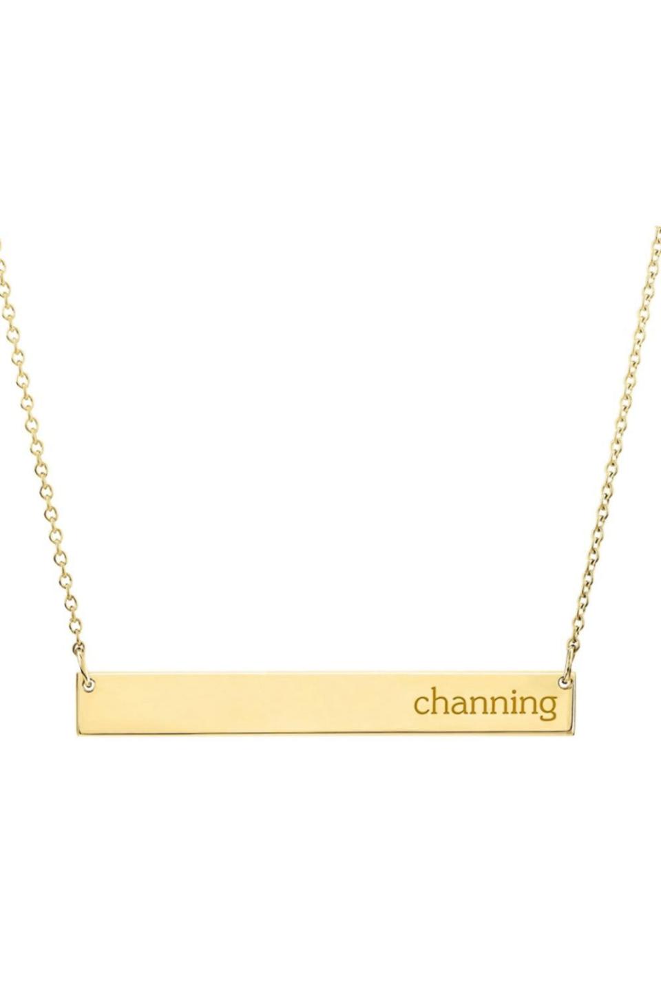 31) Gold Skinny Bar Necklace