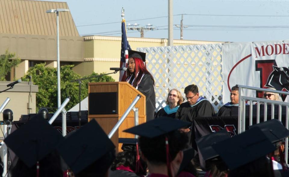 Modesto High School had their senior class walk the stage for graduation Thursday, May 25, 2023 at Modesto Junior College.