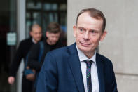 Political commentator and tough interviewer Andrew Marr is still in the top 10 at number 7 despite seeing his salary cut to £390,000 – £394,999. (Credit: Barcroft Media via Getty Images)