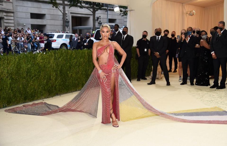 Saweetie attends The Metropolitan Museum of Art’s Costume Institute benefit gala celebrating the opening of the “In America: A Lexicon of Fashion” exhibition on Monday, Sept. 13, 2021, in New York. - Credit: AP