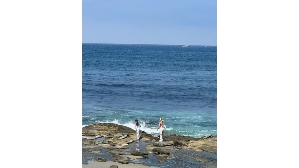 Phoebe and Amber kay looking at sea 