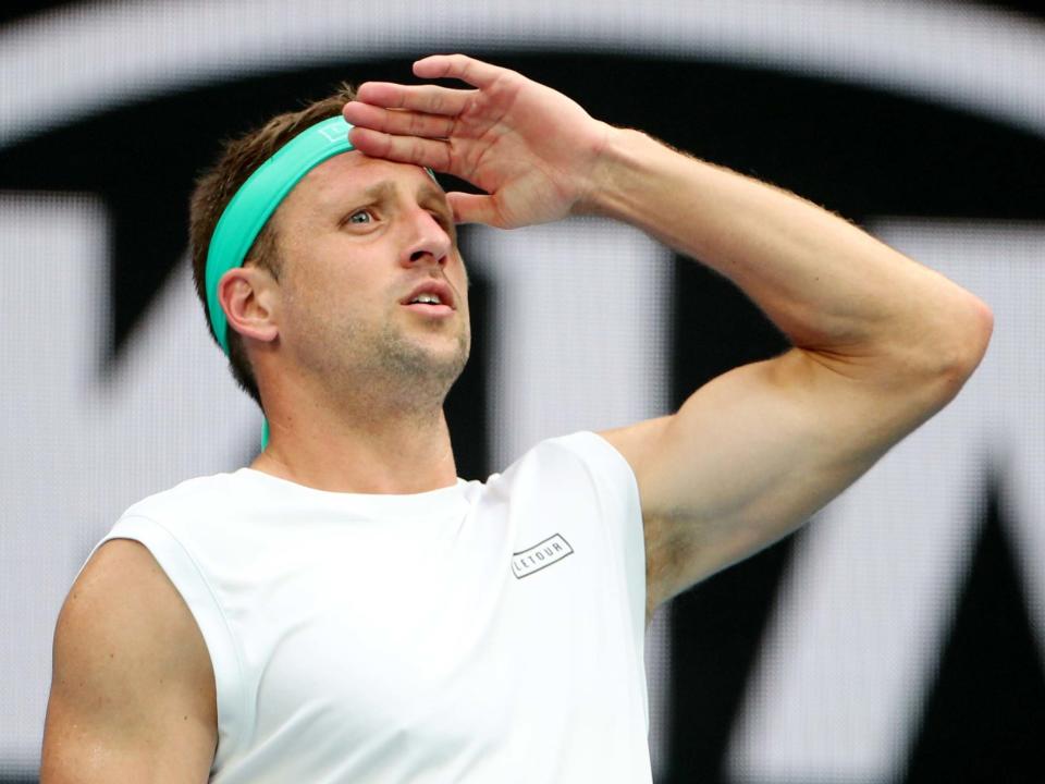 Tennys Sandgren during his match against Italy's Fabio Fognini: Reuters