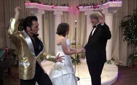 David and Louise Turpin renew their vows at Elvis chapel in Las Vegas on their 30th anniversary, on October 31, 2015 - Credit: Elvis Chapel/YouTube