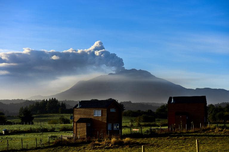 A view of the Calbuco volcano in Puerto Varas, Chile, on April 24, 2015