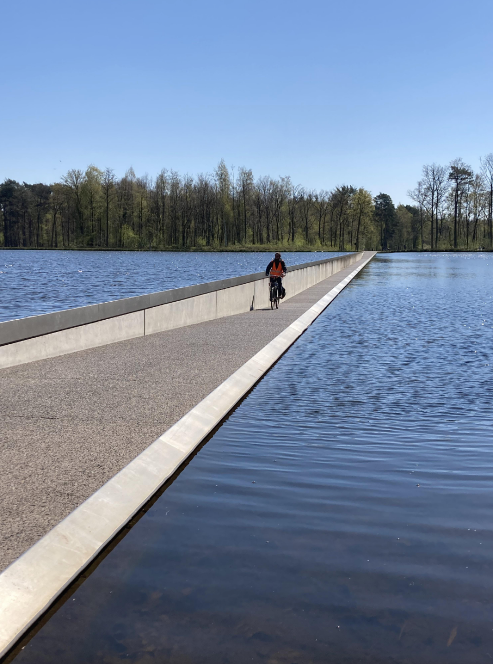 A running path in the water