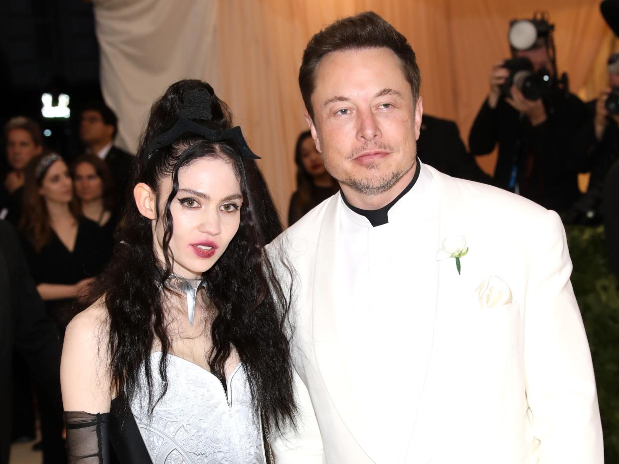 Grimes and Elon Musk at the Met in 2018