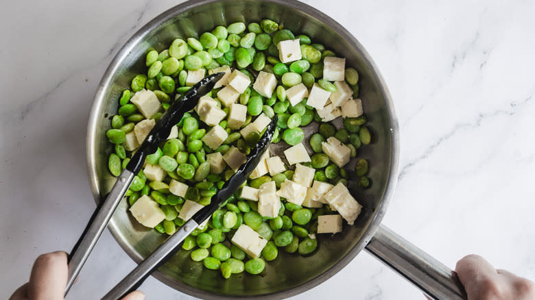 Lima beans and feta