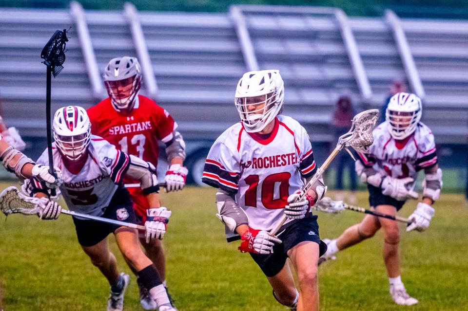 Old Rochester's Andrew Nee presses the attack.