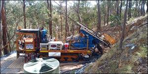 Track mounted diamond drill rig on site at the Malmsbury Project – 14/12/2021.