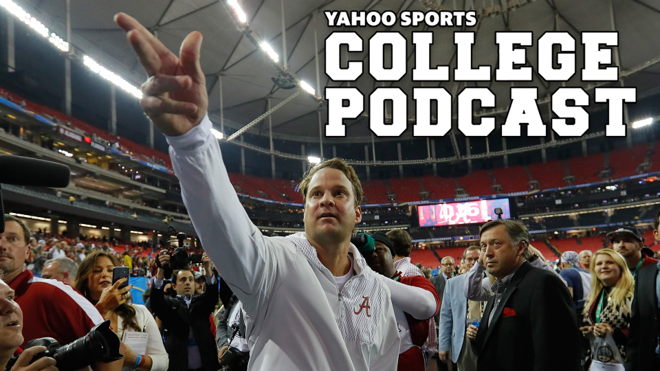 ATLANTA, GA - Current FAU head coach Lane Kiffin celebrates Alabama's 54 to 16 win over the Florida Gators in the SEC Championship game at the Georgia Dome on December 3, 2016 when he was the Offensive Coordinator.  Will Kiffin make his return to the SEC? (Photo by Kevin C. Cox/Getty Images)