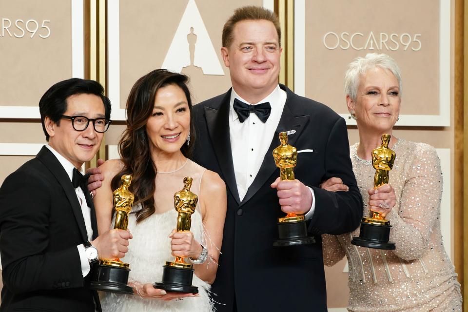 Ke Huy Quan, Michele Yeoh, Brendan Fraser and Jamie Lee Curtis (Invision)
