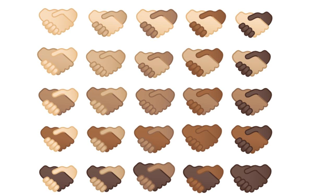 A multi-skin toned handshake emoji is coming in 2022