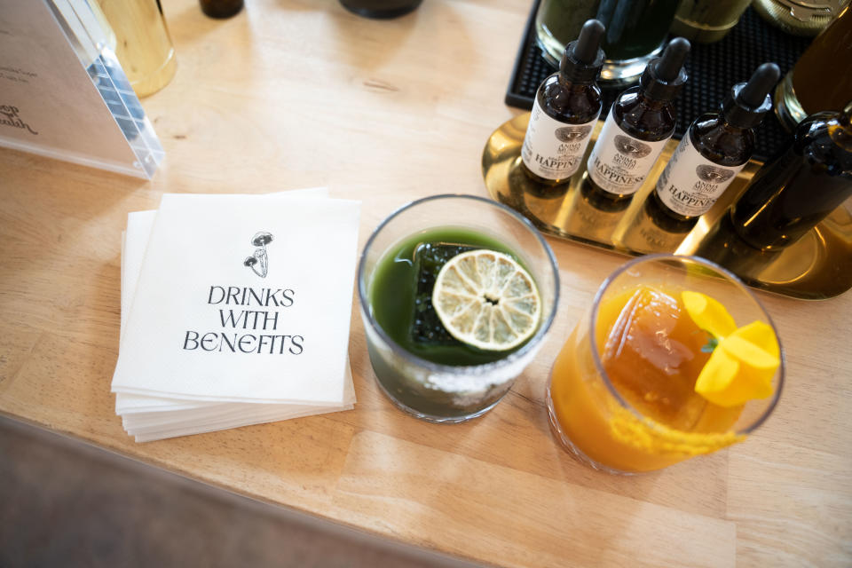 Anima Mundi drinks at In Goop Health summit Carlsbad California 2024