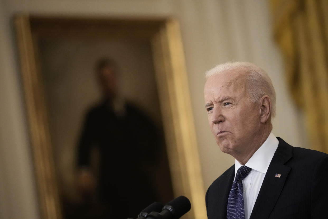 U.S. President Joe Biden delivers remarks on the economy in the East Room of the White House on May 10, 2021 in Washington, DC. (Drew Angerer/Getty Images)