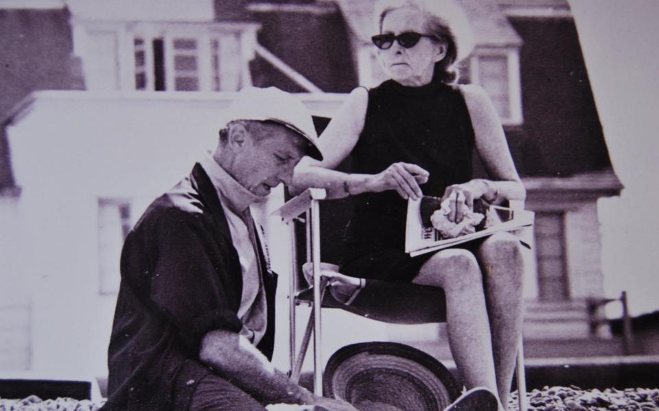 Peter and Helen on the beach in Whitstable - Whitsable Museum