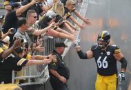 FILE PHOTO: Aug 25, 2018; Pittsburgh, PA, USA; Pittsburgh Steelersguard David DeCastro (66) takes the field to play the Tennessee Titans at Heinz Field. Mandatory Credit: Philip G. Pavely-USA TODAY Sports/File Photo