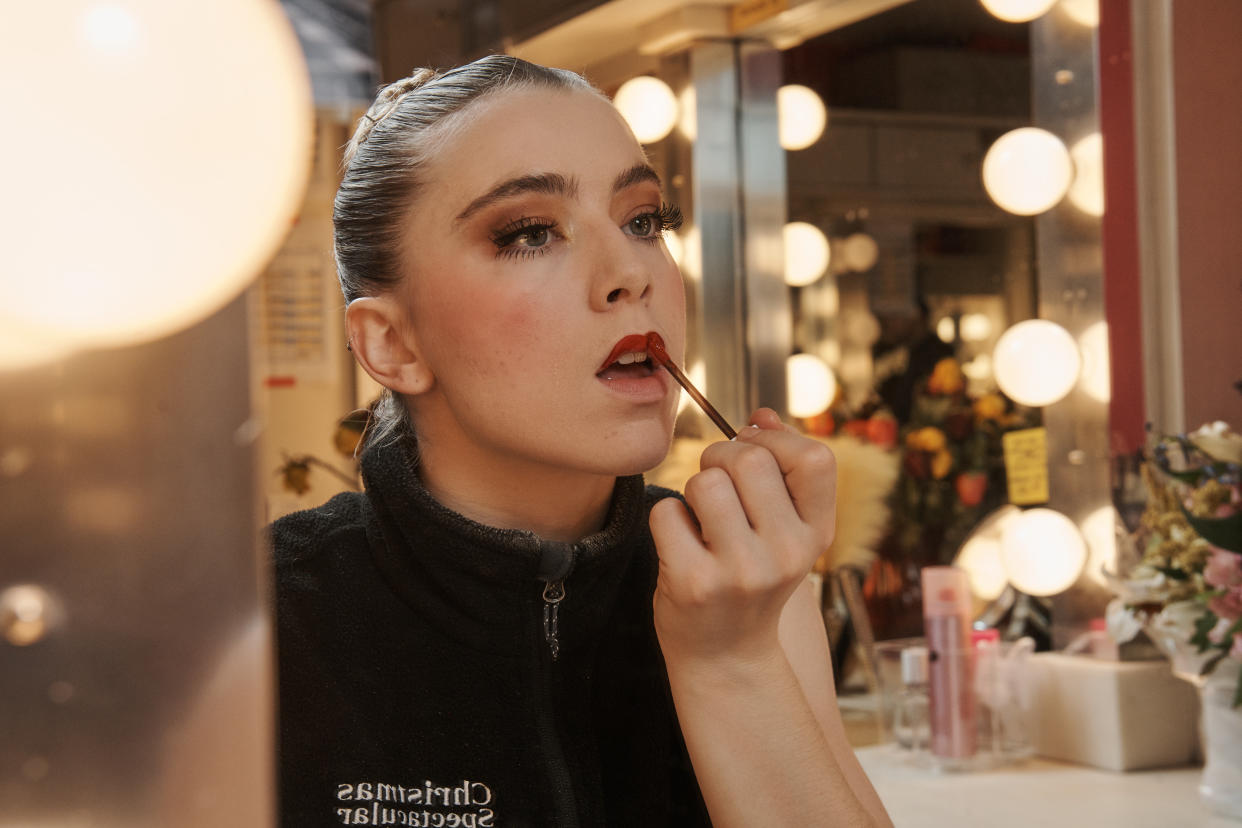 Weinmaster does her hair and makeup.