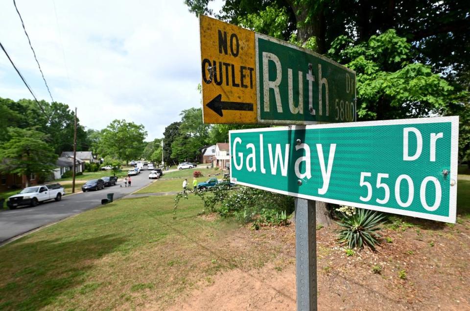 A street scene on Galway Drive where four law officers were killed on Monday, April 29, 204 when they were serving a warrant in east Charlotte. 