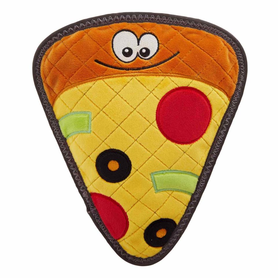 <p>Even dogs known for being "destroyers of stuffed toys" couldn't dislodge the squeaker from this toy, made of puncture-resistant fabric.</p> <p><strong>Buy it!</strong> Top Paw Rip Roarin' Tough Pizza Dog Toy, $12.99; <a href="https://petsmart.haujjd.net/c/249354/764629/11083?subId1=PEOTheCatsandDogsofPEOPLEHavePickedtheBestPetProductsof2021kbender1271PetGal13038183202112I&u=https%253A%252F%252Fwww.petsmart.com%252Fdog%252Ftoys%252Fplush-toys%252Ftop-paw-rip-roarin-tough-pizza-dog-toy---squeaker-62625.html" rel="sponsored noopener" target="_blank" data-ylk="slk:PetSmart.com;elm:context_link;itc:0;sec:content-canvas" class="link ">PetSmart.com</a></p>