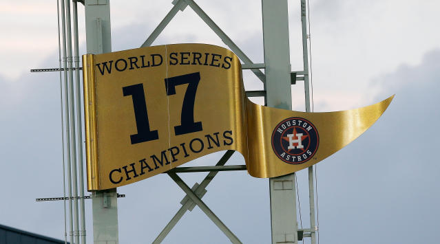 Astros unveil World Series championship-themed jerseys to start