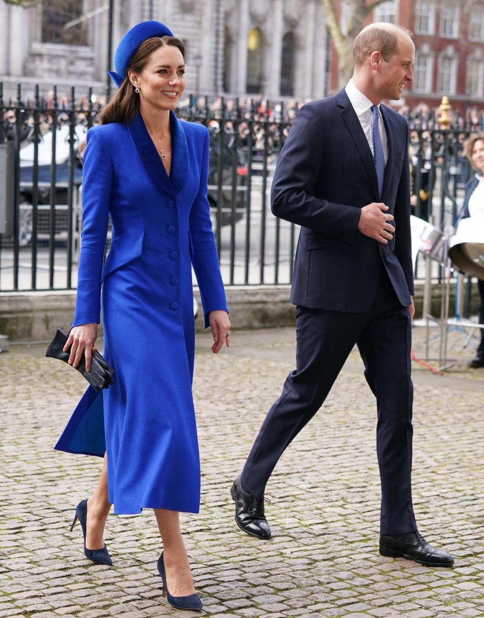 The Duke and Duchess of Cambridge arriving at the Commonwealth Service