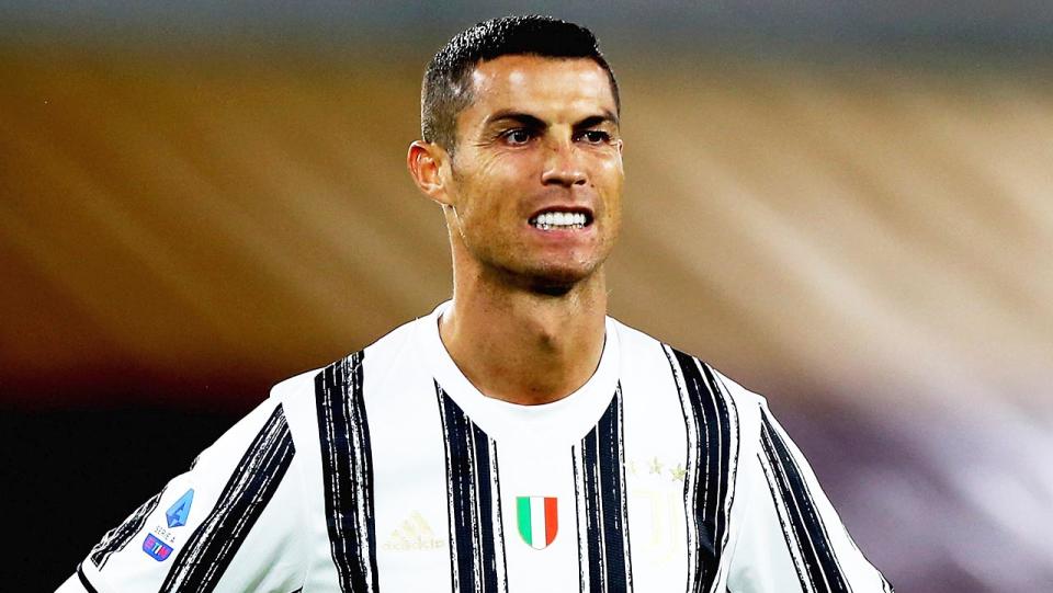 Cristiano Ronaldo (pictured) looking frustrated in a game for Juvenus.