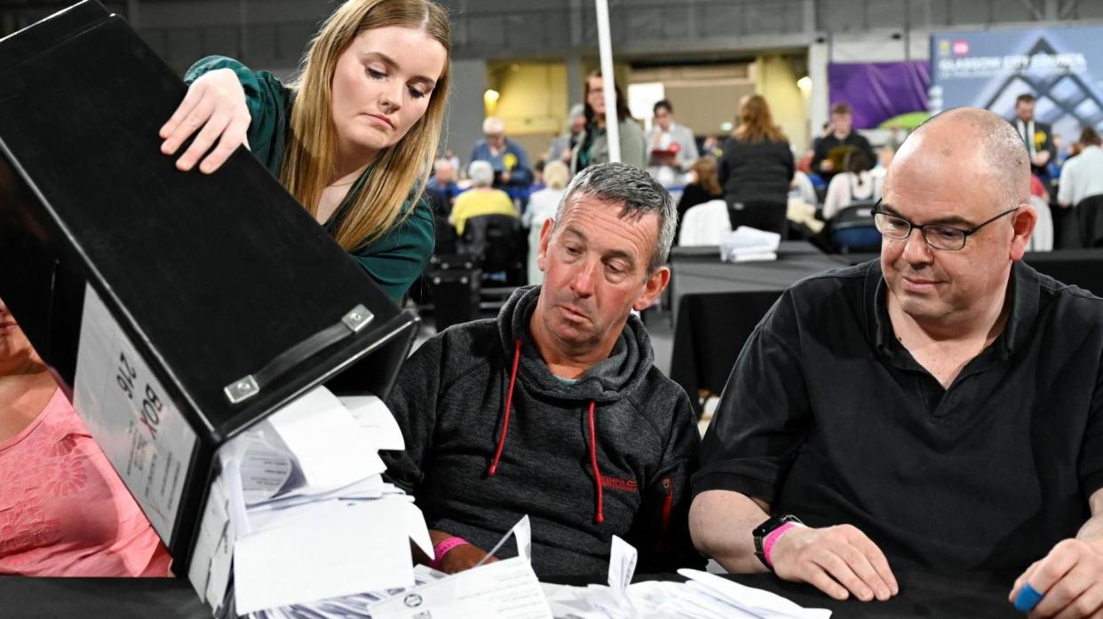 votes being counted in Glasgow