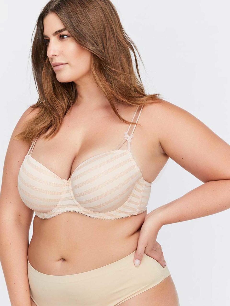 Basic Shadow Stripe Balconette Bra - Déesse Collection