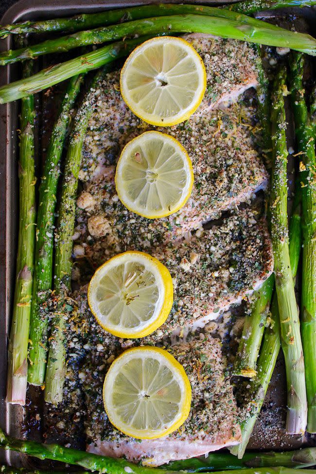 Almond and Herb Crusted Baked Salmon