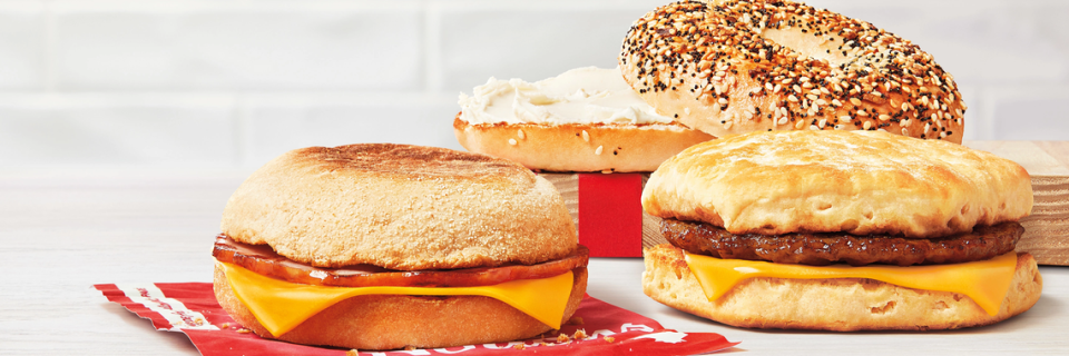 Breakfast sandwiches at Tim Hortons.