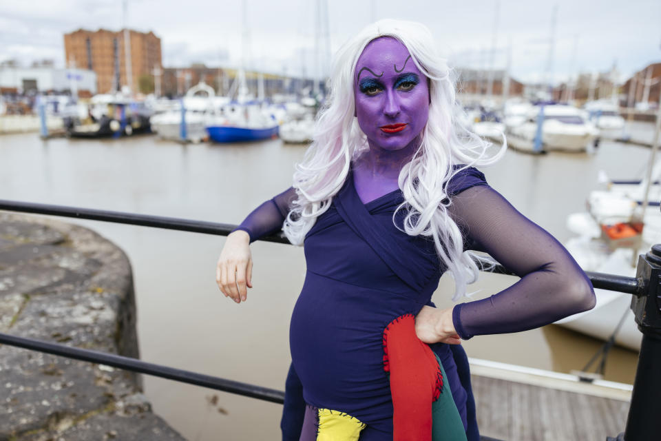 Leah Brotherhead dressed up as Ursula the Seawitch.