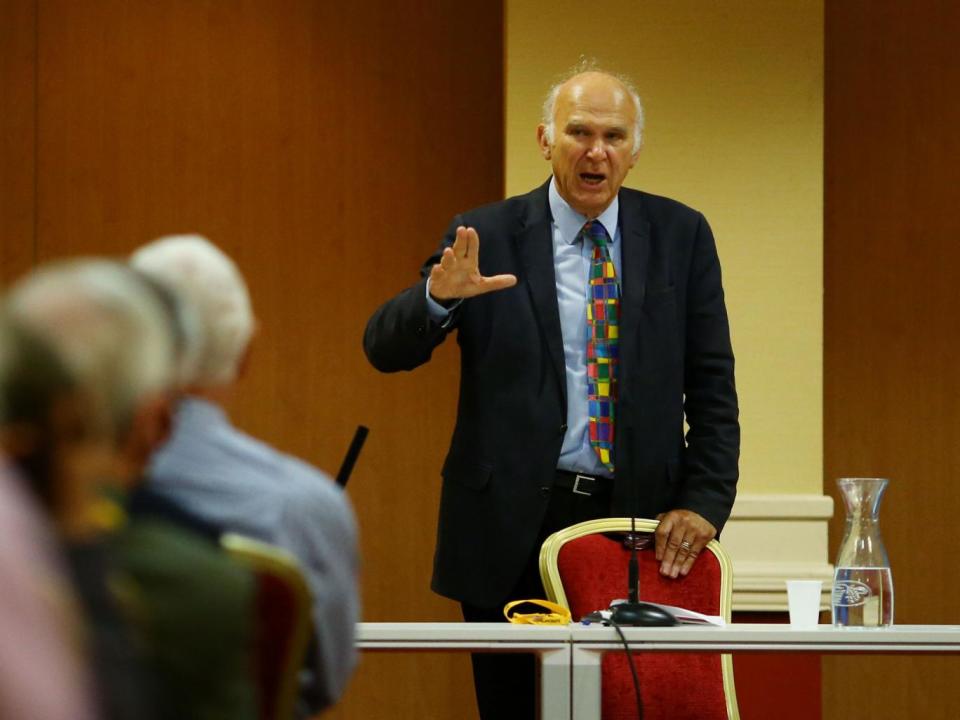 Sir Vince Cable warned that the ‘no deal’ scenario could deliver consequences like the ‘credit crunch’ (Gareth Fuller/PA)